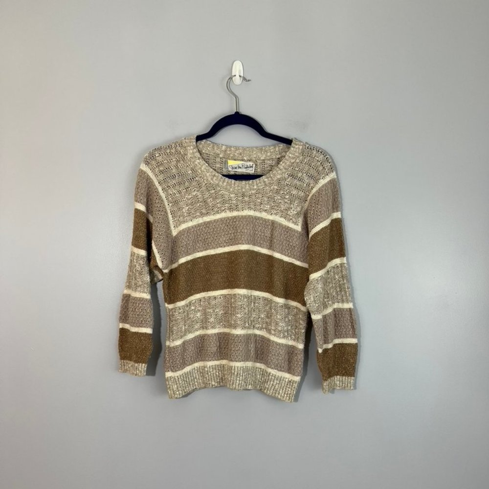 Vintage Diane Von Furstenberg Cotton/Linen Striped Sweater